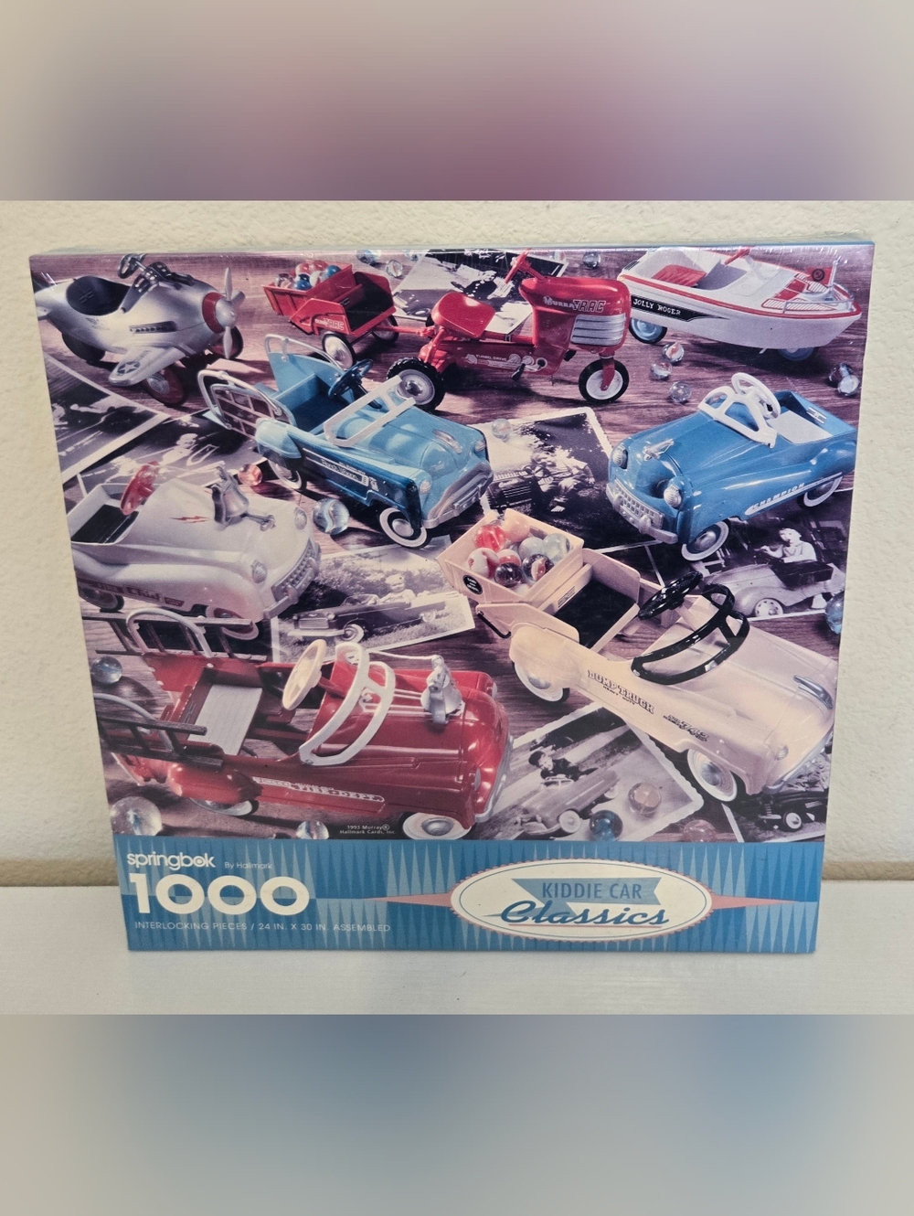 Kiddie Car Classics 1000-Piece Puzzle - Blue & Red. Springbok By Hallmark. 24×32